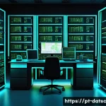 Home 19 SQL 쿼리 최적화를 위한 베스트 프랙티스 - An intricate digital illustration of a large modern database server room in Brazil, with glowing neo...