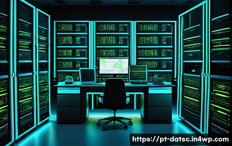 SQL 쿼리 최적화를 위한 베스트 프랙티스 - An intricate digital illustration of a large modern database server room in Brazil, with glowing neo...
